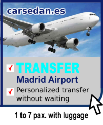 Madrid Airport. Book your transfer to the center of Madrid. Professional drivers in vehicles from 1 to 7 pax. with luggage. From € 39.00